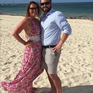 Maxi with lace cut detail